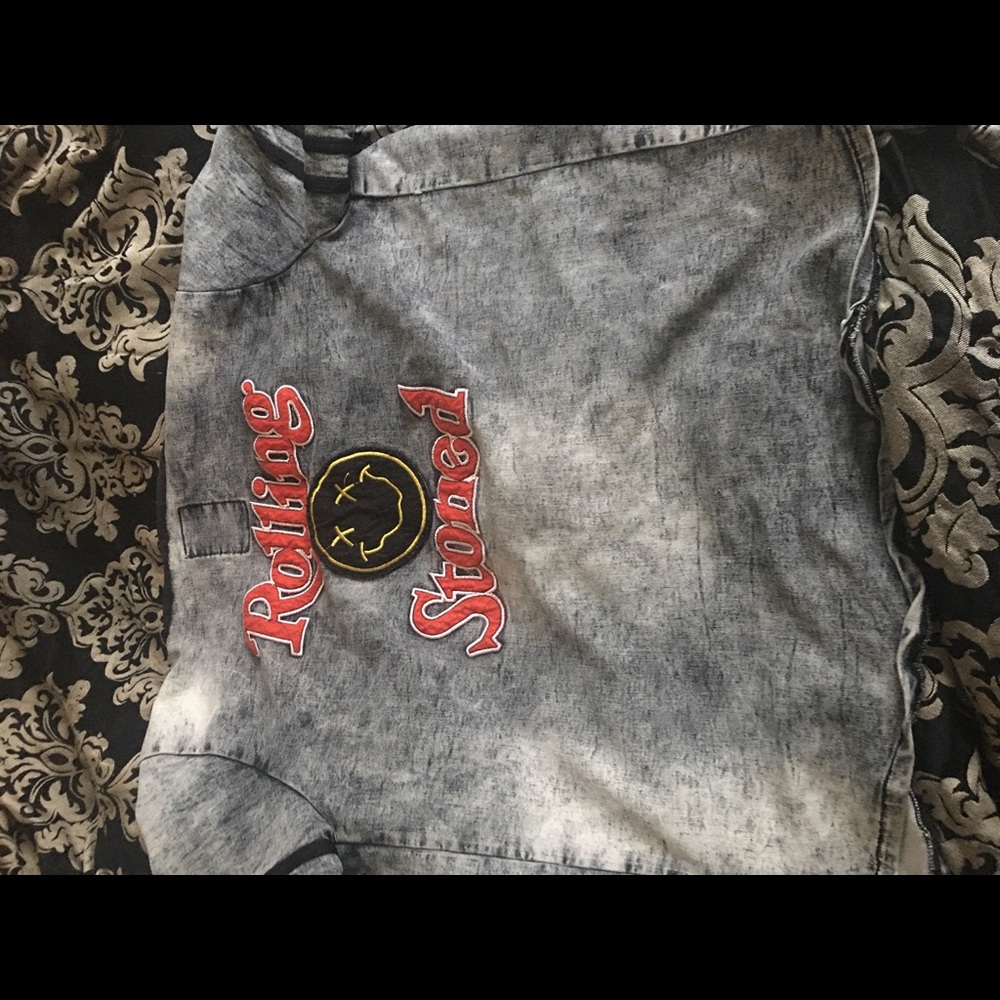 Rolling Stones Shortsleeved Button Up Jean Jacket